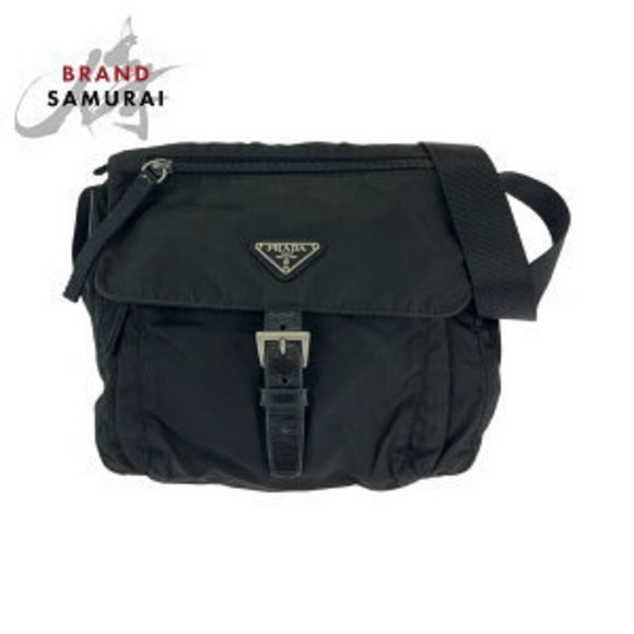 Prada triangular Shoulder Bag Tessuto Nylon messenger black - Picture 1 of 9